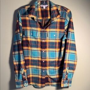 L.L. Bean Multicolor Plaid Button Down Flannel M